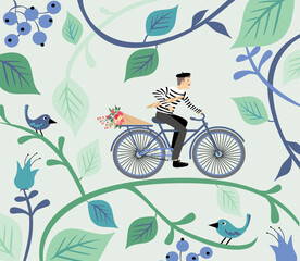 Man riding a bicycle