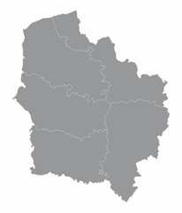 Hauts-de-France administrative map - obrazy, fototapety, plakaty