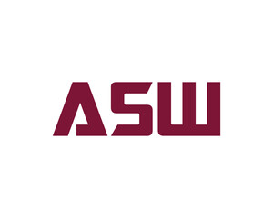 ASW logo design vector template