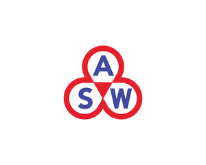 ASW logo design vector template