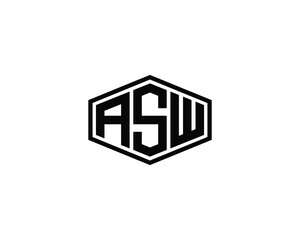 ASW logo design vector template