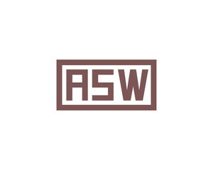 ASW logo design vector template
