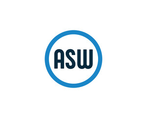 ASW logo design vector template