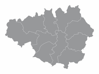 Greater Manchester administrative map - obrazy, fototapety, plakaty