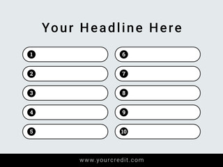 10 thing of infographic list with your title and credit vector template
