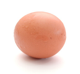Red eggs on a white background - stock photo

