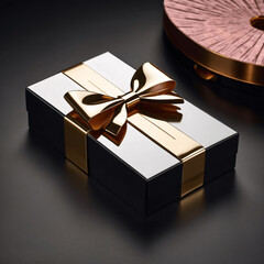 gift box with a beautiful ribbon . Created using generative AI
