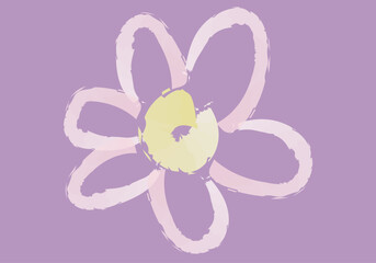Dibujo de una flor hecho a mano con acuarela.