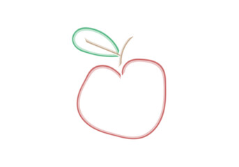 Obraz premium Icono de manzana hecho con trazado de acuarela. 