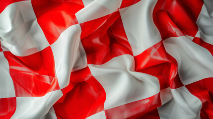 Red and white racing flag