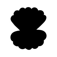 Vector single seashell silhouette. Hand drawn doodle illustrations