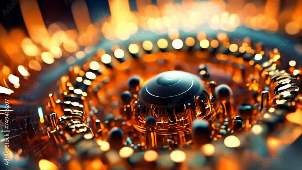 Poster detailed generic abstract technology and engineering background animation