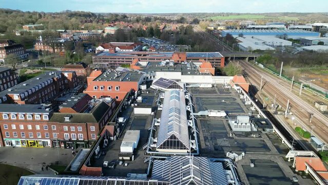 High Angle Time Lapse Footage of Welwyn Garden City of England UK