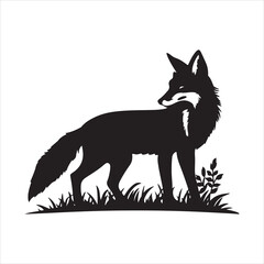 Fox silhouettes. with fully editable