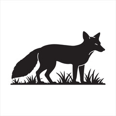 Fox silhouettes. with fully editable