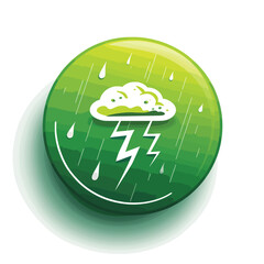 Green Storm icon isolated on white background. Drop