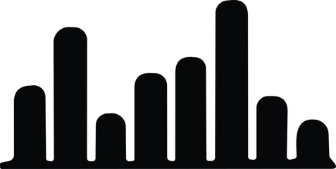 Analog and digital audio signal and graph. Sound wave icon. Music equalizer. Interference voice recording. High frequency radio wave. Vector illustration. - obrazy, fototapety, plakaty