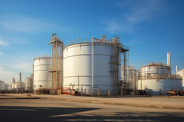 Obraz premium Big industrial oil tanks