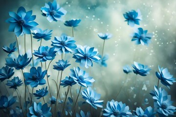 Fototapeta na wymiar blue flowers background