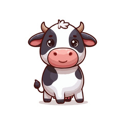 cute cow vector on whait background.