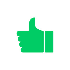 Green thumbs up vector symbol, like icon