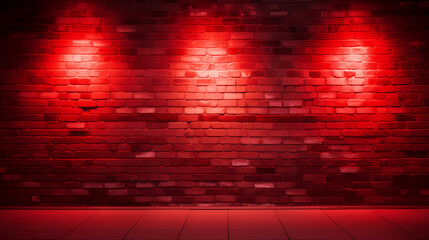 Standup comic night, Ground Three Spotlights Neon light on brick wall