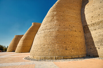 Walls of the Ark of Bukhara in Uzbekistan.