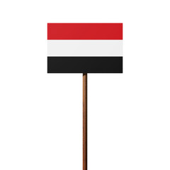 Schild mit der Flagge des Jemen
