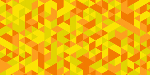 Triangle Vector Abstract Geometric Technology seamless pattern Background. orange triangular mosaic backdrop design. Triangle polygonal square abstract banner background.	