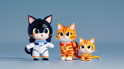 Fototapeta premium cat on the moon astronaut and spaceship or astronaut in space or cat astronaut in space or astronaut cat or astronaut with cat or cat cosplay astronaut or cat costume astronaut with love, love pink