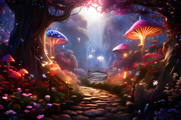 Obraz premium Enchanted Forest Generative AI
