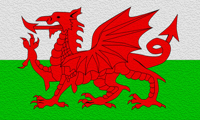 Welsh Dragon Flag Textured