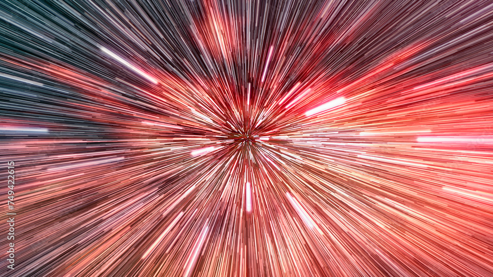 Poster abstract flight in space hyper jump illustration