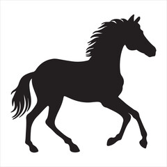 Horses silhouette vector illustration,Horse silhouettes,A silhouette of a running horse