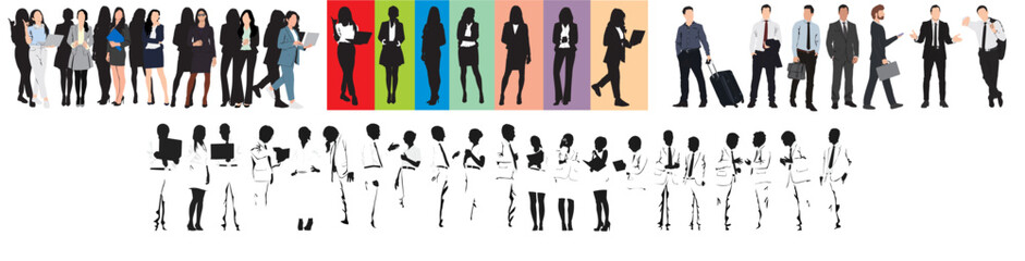 business people silhouette illustration