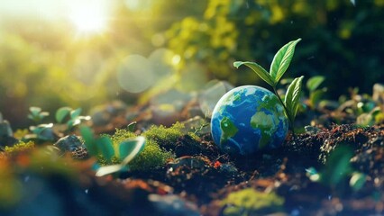 4k animation nature earth day background. looping animated generated ai - Powered by Adobe