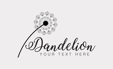 Dandelion flower logo simple creative template  . Vector design