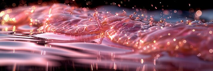 Pink Aquatic Transparent Water Texture, with lights, light black and yellow, Background HD, Illustrations