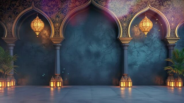 4k Ramadan kareem looping animated video generated ai