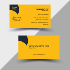 A Double-sided Company Modern creative Blue Horizontal and vertical layout. Vector illustration Business card template,  
