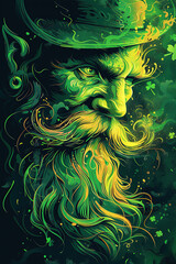 St.Patrick's Day. Bearded leprechaun