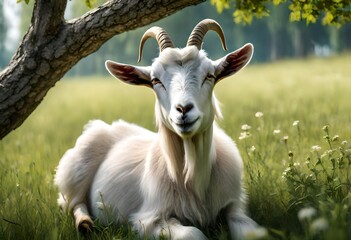 Obraz premium goat on the meadow