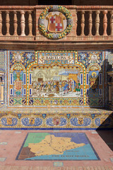 architecture at Spanish square in Seville, Spain - 749424606
