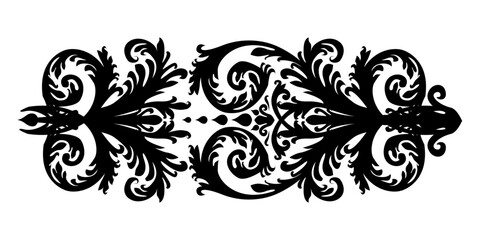 Classic pattern design with floral concept (black) in vector editable file for decorative elements (home interior or exterior).