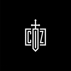 CZ Initials Letter Shield Logo Vector Art  Icons  and Graphics - obrazy, fototapety, plakaty