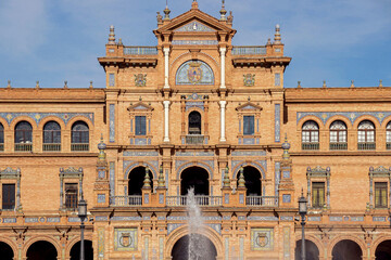architecture at Spanish square in Seville, Spain - 749424870