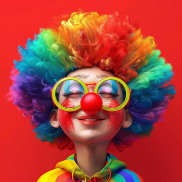 funny clown with a wig
