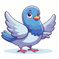 cute pigeon vactor on white background.