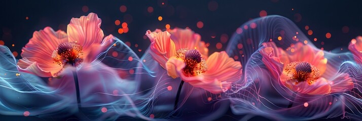 Pink Purple Flowers On Background Spring, with lights, light black and yellow, Background HD, Illustrations