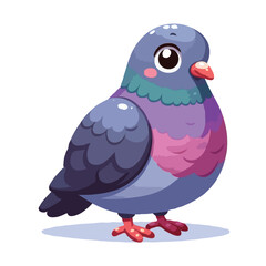 Obraz premium cute pigeon vactor on white background.